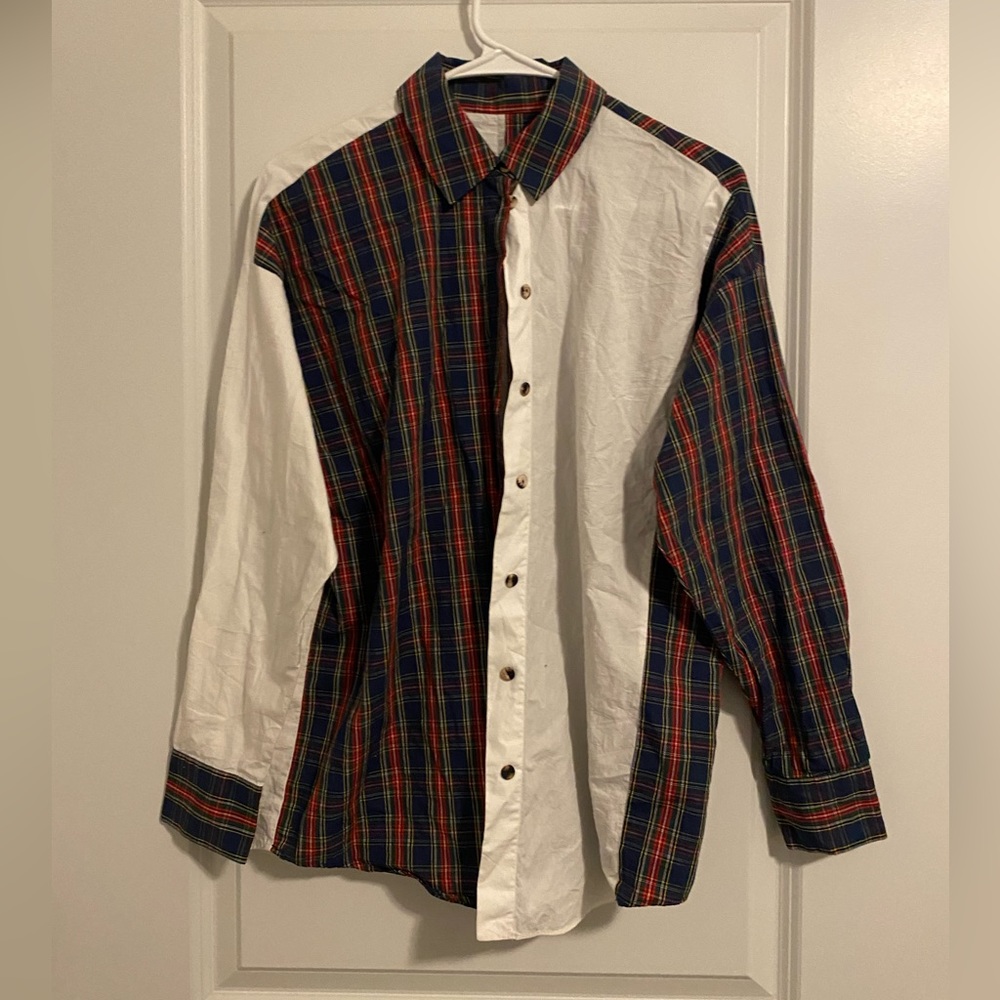 Mix Match Flannel and White Button Up